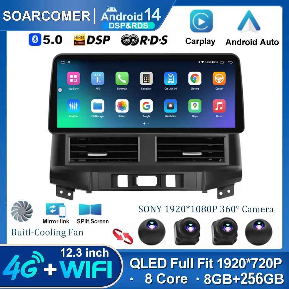 12.3 inch andriod 14 for Hyundai Santa fe 2006 - 2012 Multimedia Video Player Car Radio GPS Navigation Map Carplay auto Stereo