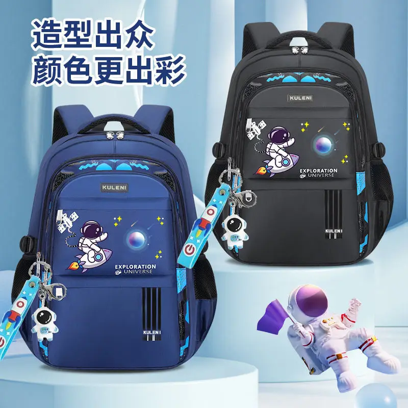 Mochila de grande capacidade para crianças em idade escolar, bolsa ultra leve e multifuncional respirável, mochila escolar espacial para meninos, classe 1-6, 2024