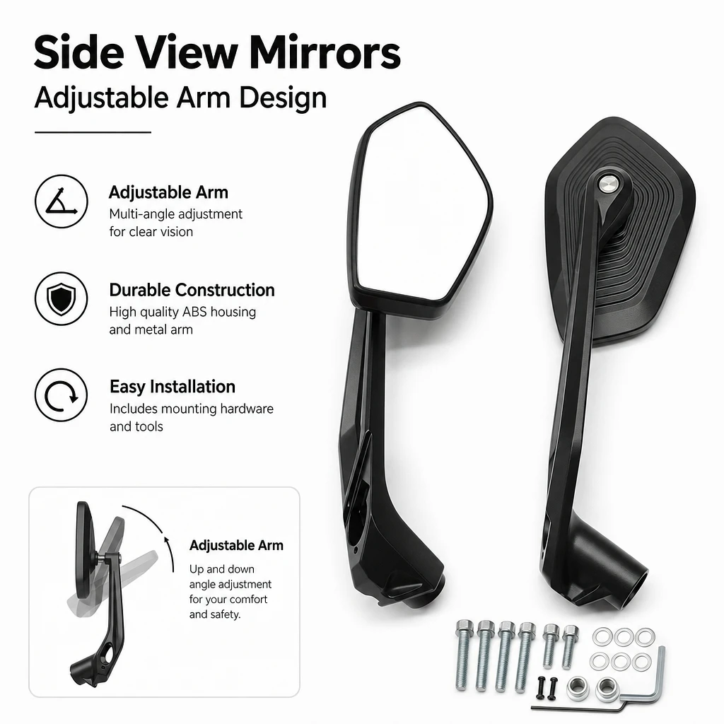 Motorcycle Rearview Mirrors Modified Side Mirror Fit BMW R1250ADV Water Bird 2013+ Wide Vision Aluminum Rear View Mirror Accesso