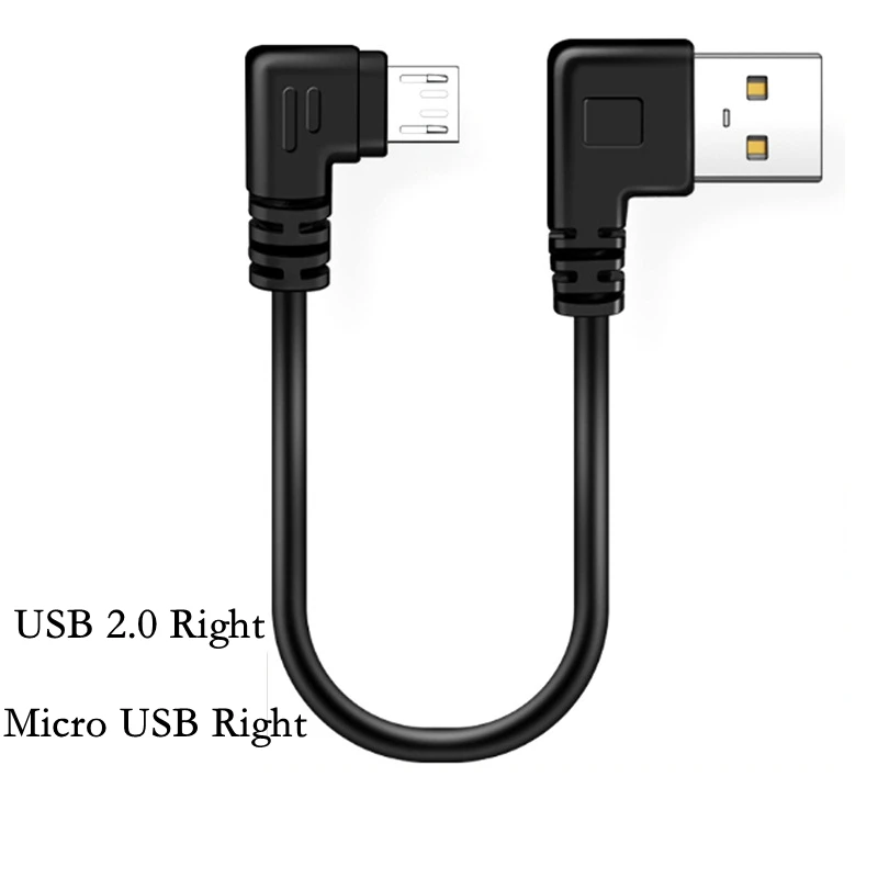 Up & Down & Left & Right Angled 90 Degree USB Micro USB Male to USB male Data Charge connector Cable 15cm 25cm 50cm for Tablet