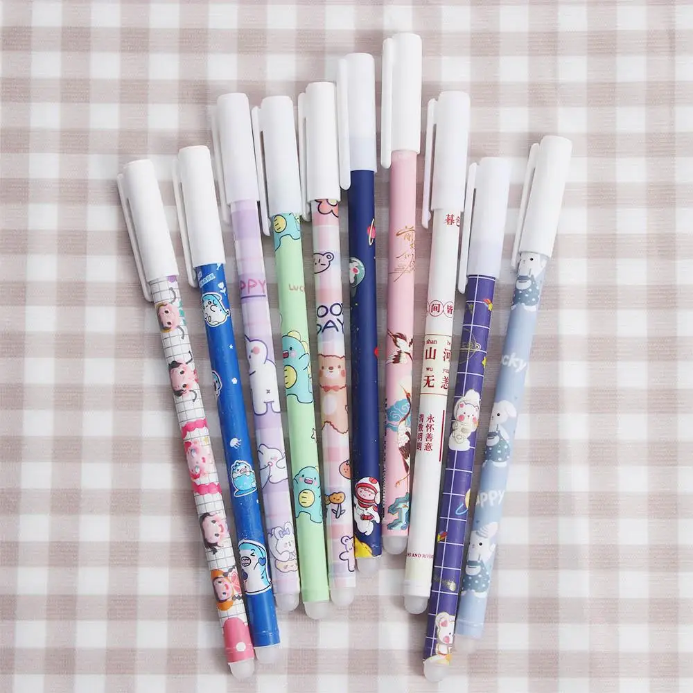 1Pcs Kawaii Cartoons Neutral Erasable Pen 0.5mm Blue Gel Pens School Office Supplies Kids Stationery