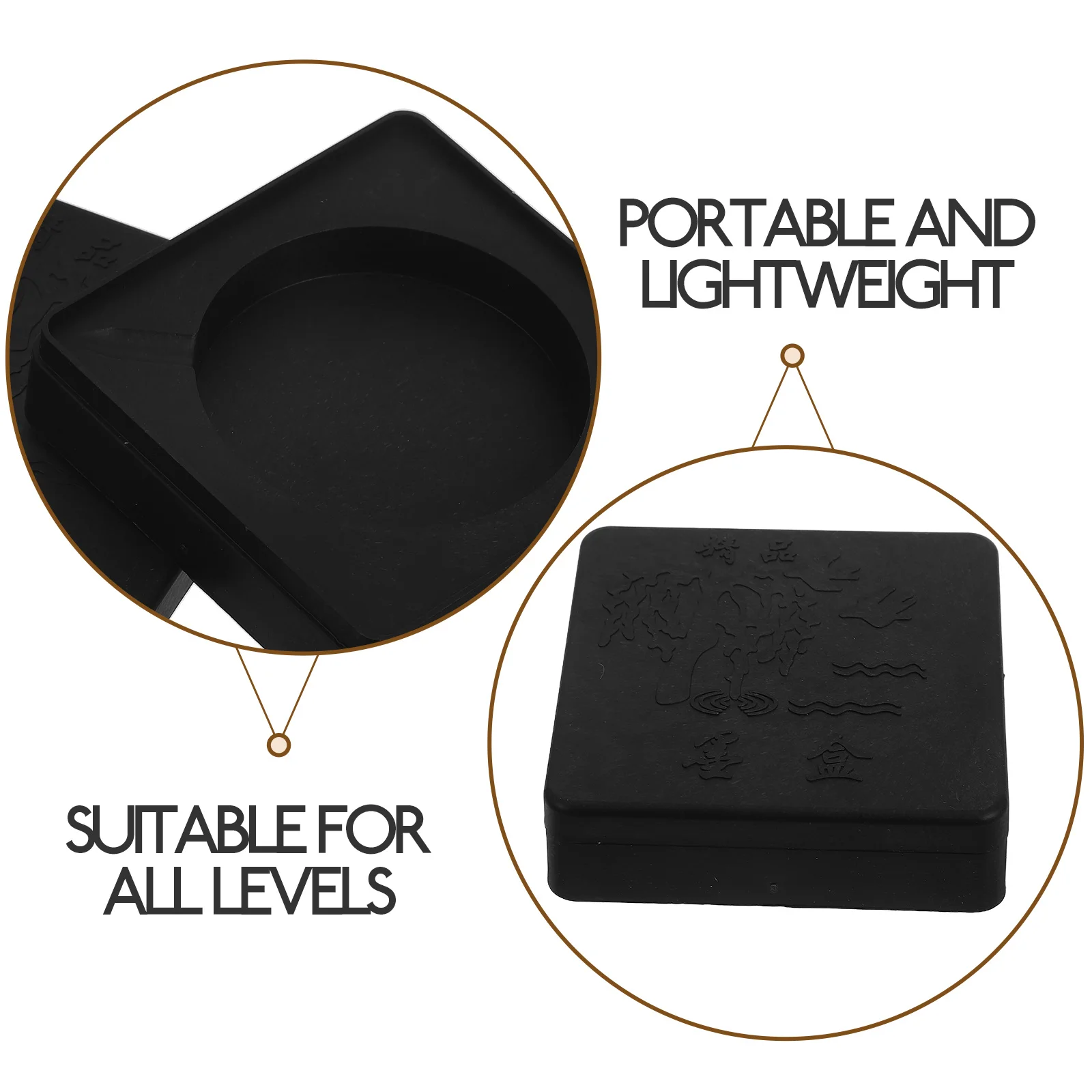 10 قطعة أداة الخط الصيني الحجري تصميم البلاستيك ممارسة غطاء صينية الحبر لسم سومي الحبر الياباني #5