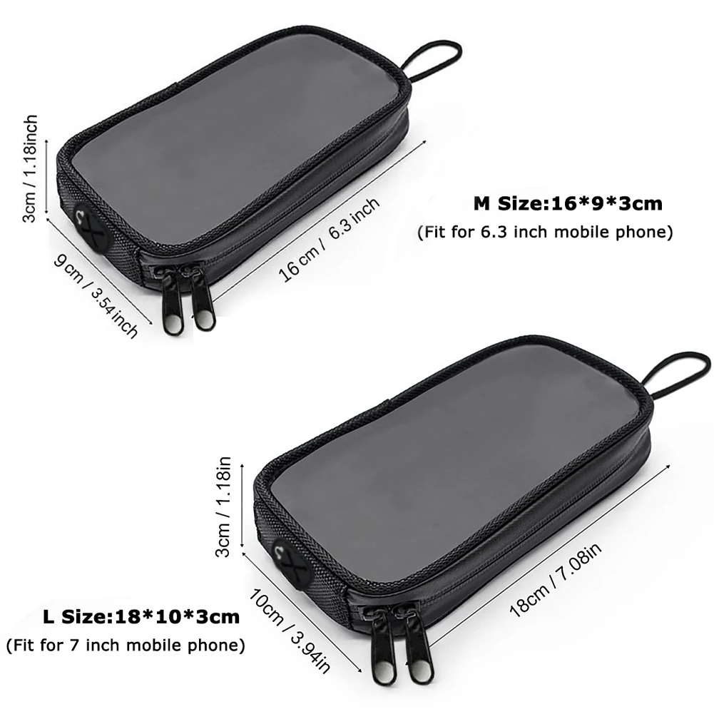 Universal Motorcycle Fuel Tank Bag Magnetic Fuel Tank Transparent Bag Mobile Phone Seat Bag Cell Phone Holder Pouch Waterproof