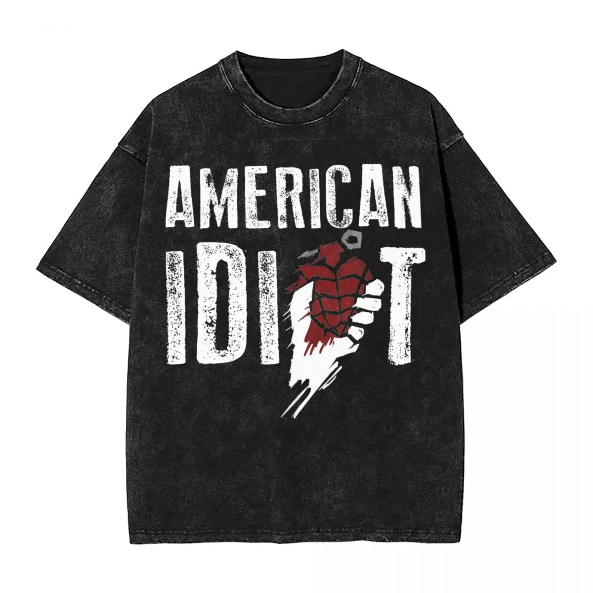 American Idiot Green Day Washed T Shirt Streetwear Hip Hop Vintage T-Shirt Tee Shirt Men Women Cotton Harajuku Graphic