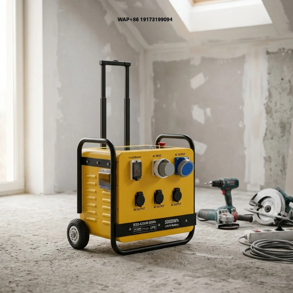 KUCHER IP54 Waterproof Portable Power Station 6200W 5120Wh LiFePO4 Battery Solar Generator Trolley Mobile Pure Sine Wave