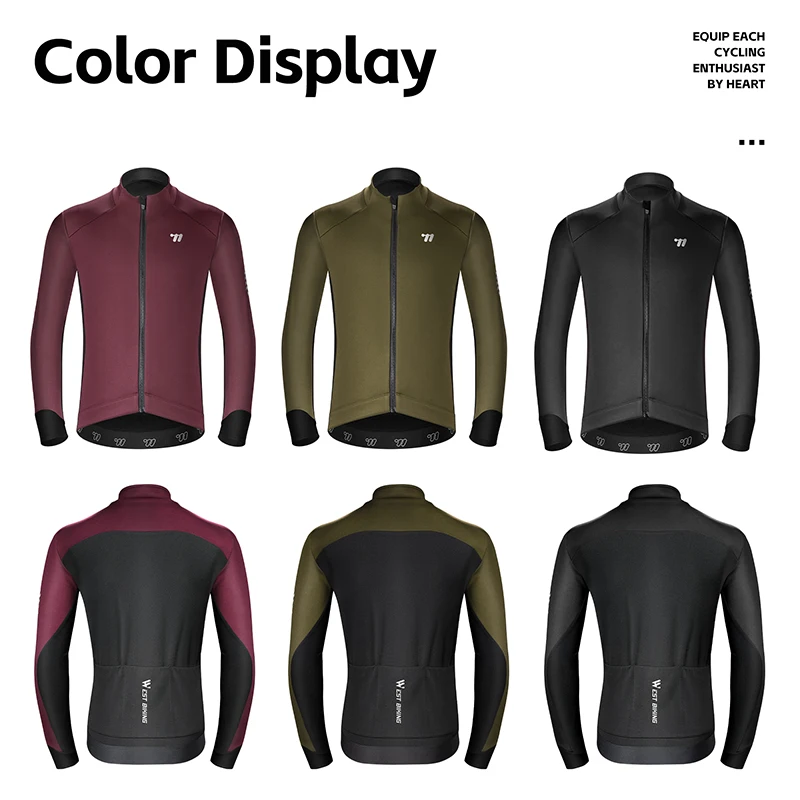 WEST BIKING Thermal Cycling Jersey Suit YKK Zipper Long Sleeves Windproof Outdoor Sports Bike Team Racing Coat 0-15℃ Men/Women