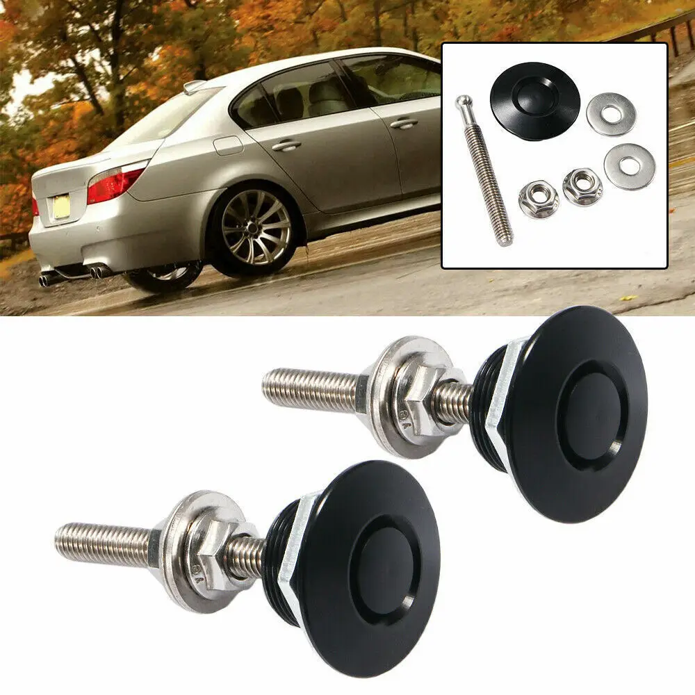 

4pcs Black Push Button Quick Release Car Bumper Hood Pin Multi-Functional Bonnet Lock Latch Clip Fits Most Cars