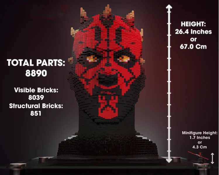 8890PCS MOC Creative DIY SW Darth MauI Bust Assembled Toy Model Statue Children's Day Birthday Gift