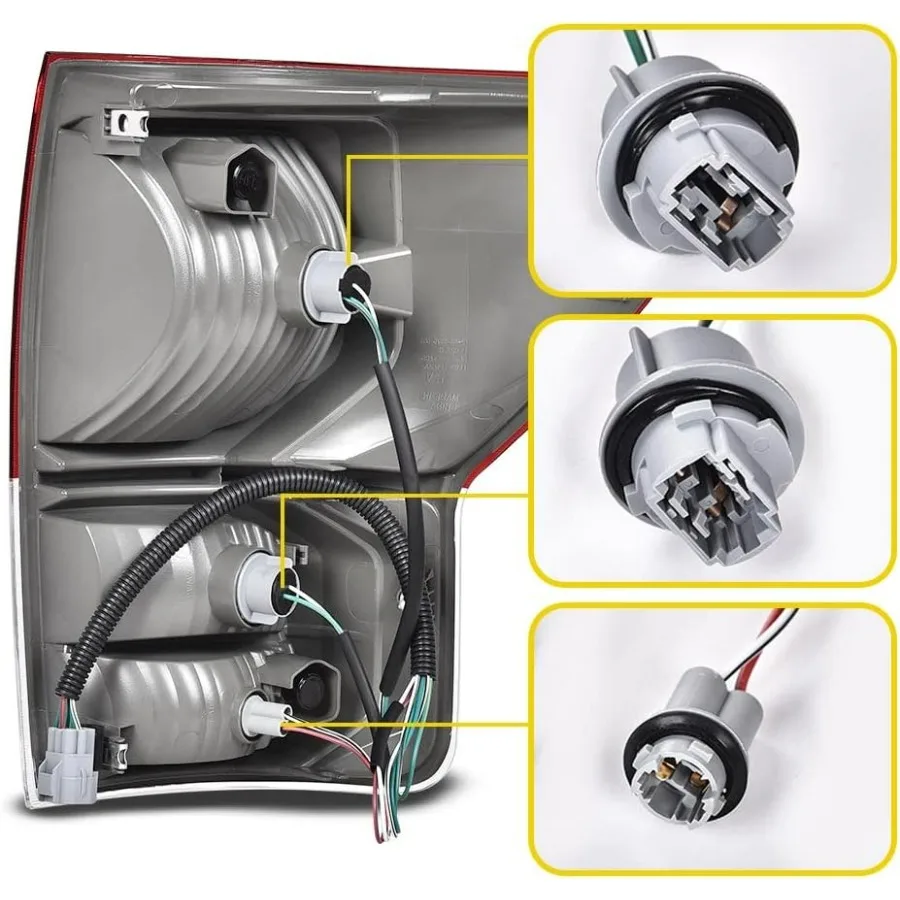 مجموعة المصابيح الخلفية للمصابيح الخلفية متوافقة مع Tundra 2007 2008 2009 2010 2011 2012 2013 يسار يمين مع سلك تسخير للمركبة