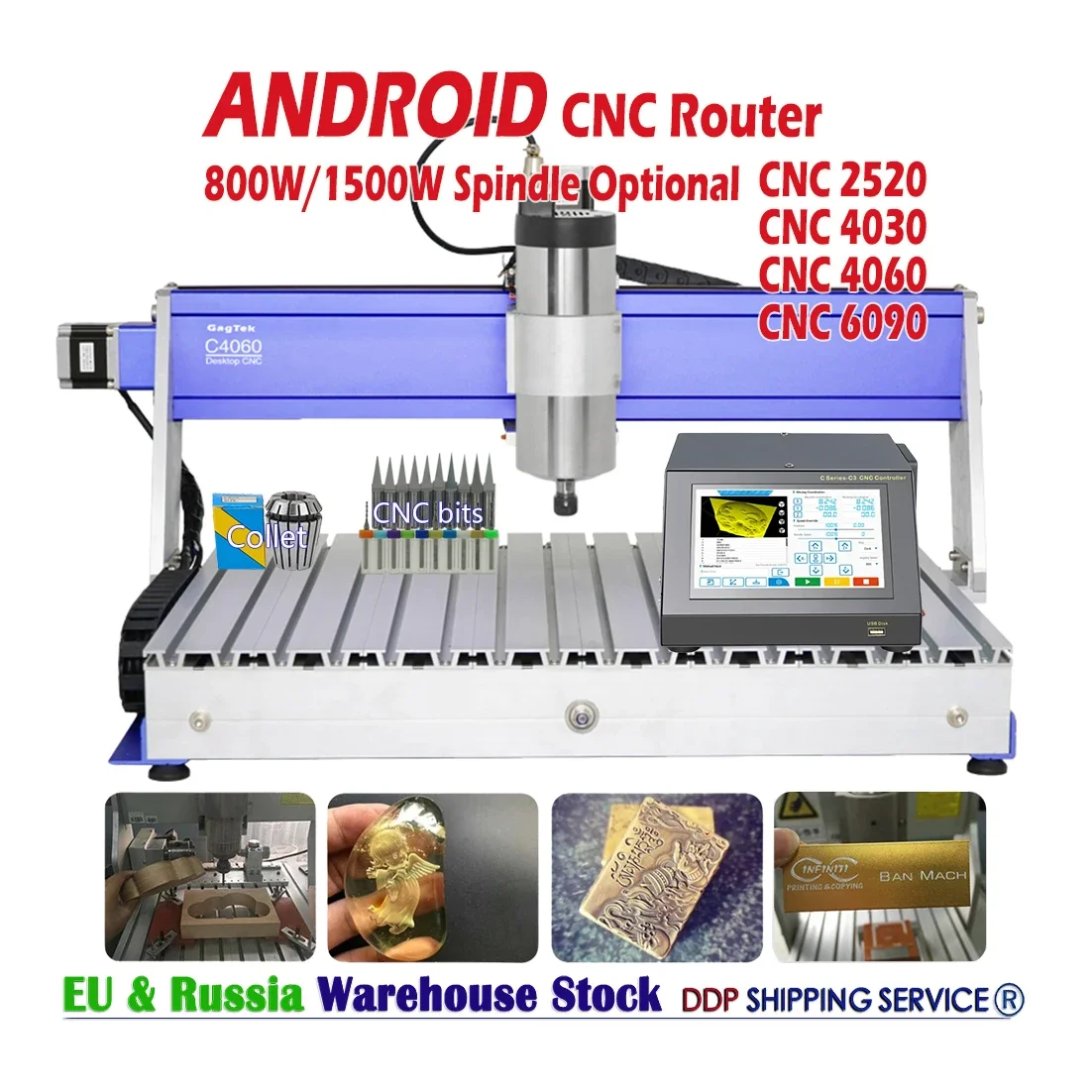 

CNC Router PCB Milling Machine 1500W 800W with Air Cooled Spindle for Steel Aluminum Metal Engraving Offline Control