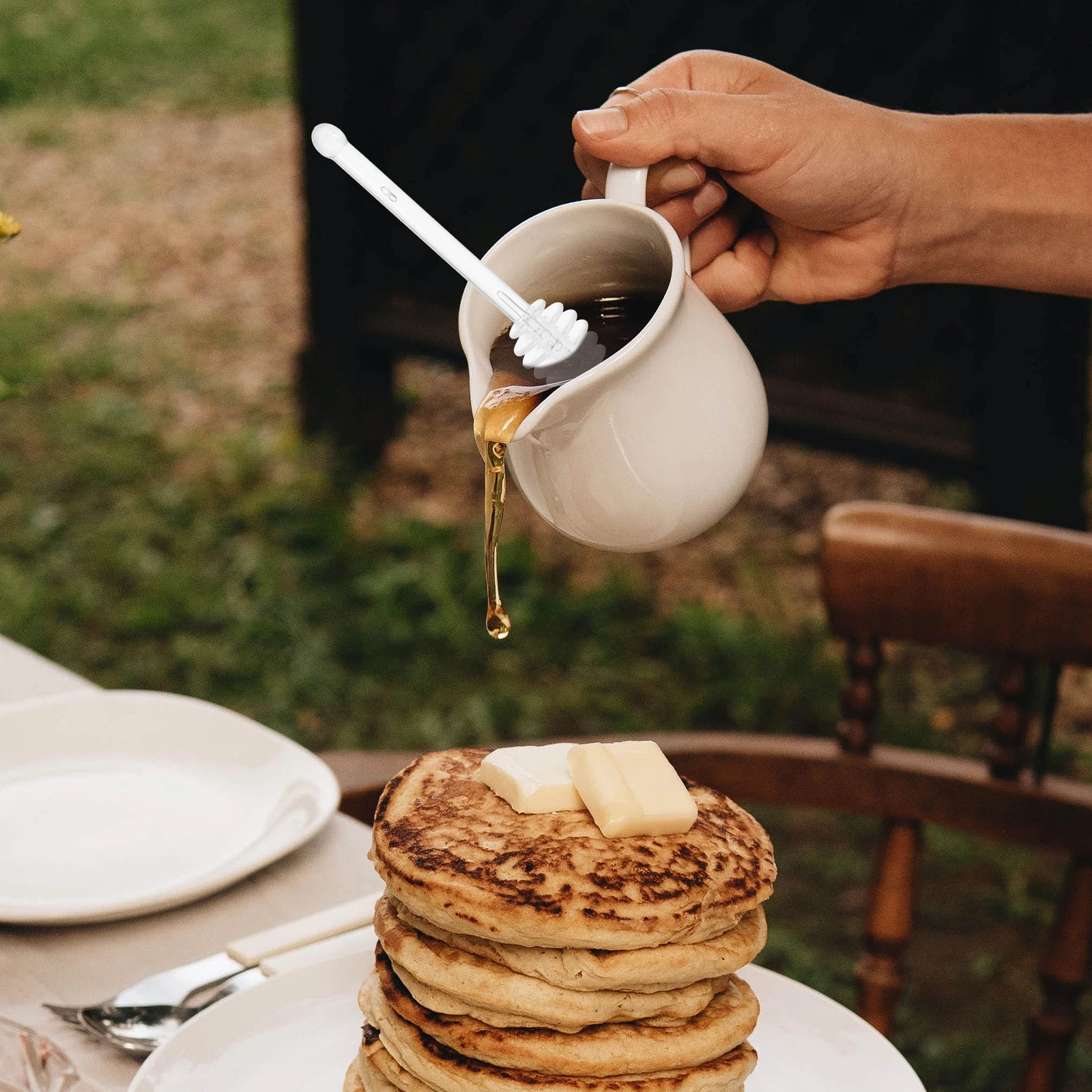 

3Pcs Glass Honey Dippers Easy Clean Stirring Sticks for Tea Coffee Jam Honey Stirring Wands Household Tableware