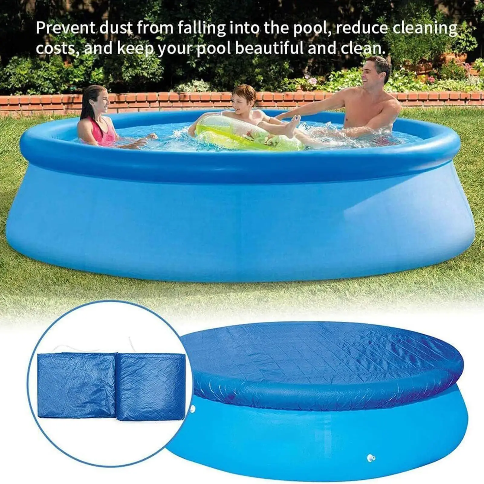 

Swimming Pool Cover Swimming Pool Cover Protector Dustproof Hot Tub Protective Lid With Drawstring For Outdoor Yard Backyard
