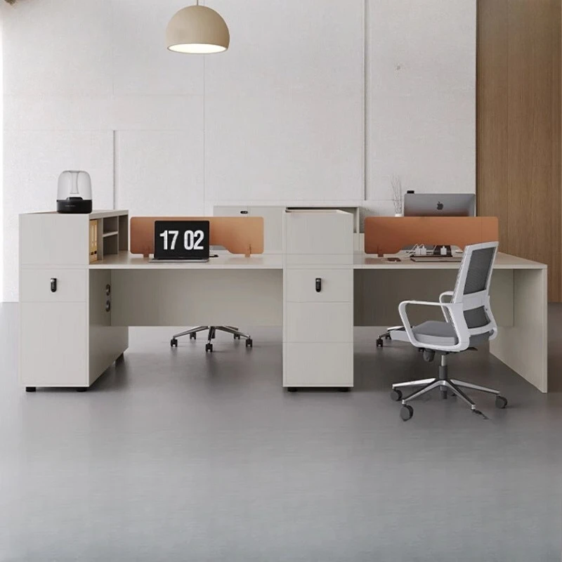 

Office desk and chair combination simple modern 4 four 6 seat office computer desk card seat work desk staff seat