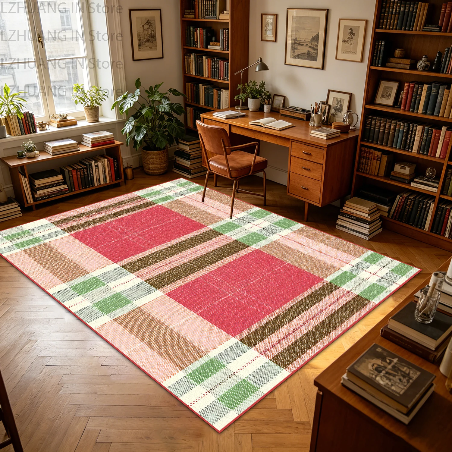 Retro Classic Scottish Tartan Plaid Area Carpet Antiskid Washable Cloakroom Rug Soft Fluffy Room Decoration Aesthetic Mat
