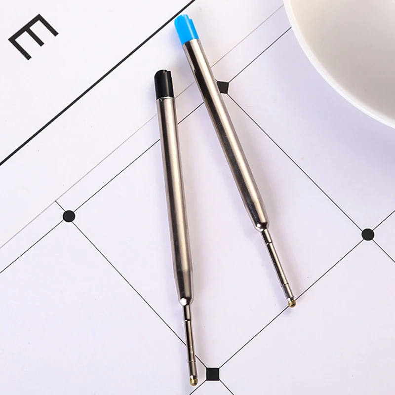 10 Stuks 0.5Mm G2 Metalen Roller Balpen Navulling Medium Nib Blauw Zwart Kleur Inkt Bal Pennen Navulling Voor Schoolkantoor Schrijven