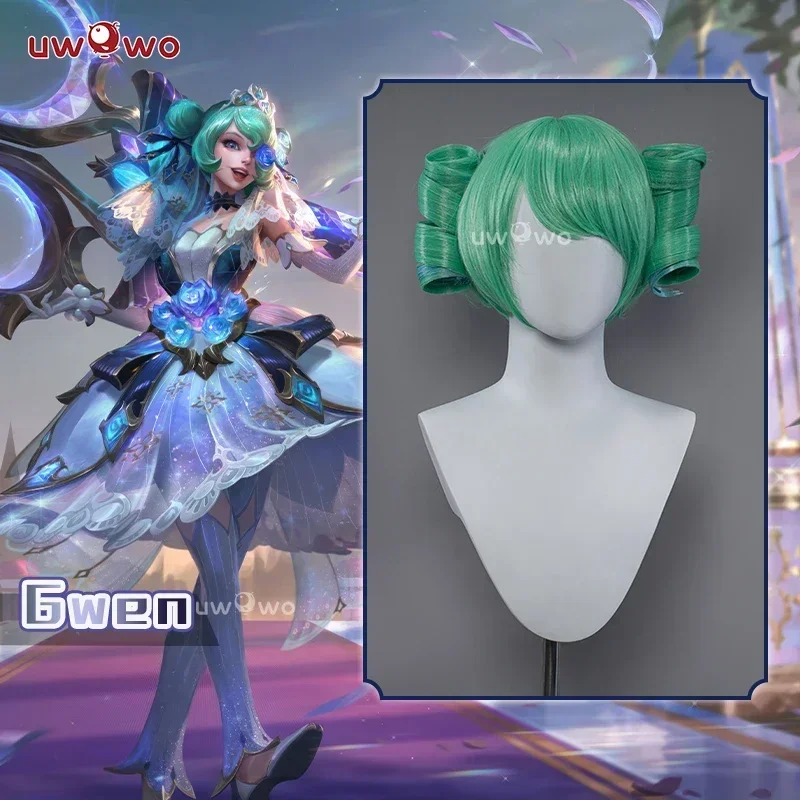 

Cosplay League of Legends/: Gwen Prestige Crystal Rose Wildd Rift WR ASU Cosplay Wig High Quality Light Green Hair