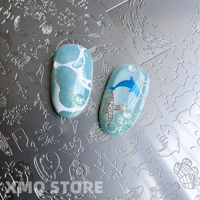 NAIL ART STAMPING PLATES OCEAN DESIGNS TEMPLATE BUBBLES IMAGEPLATES SUMMER STYLE