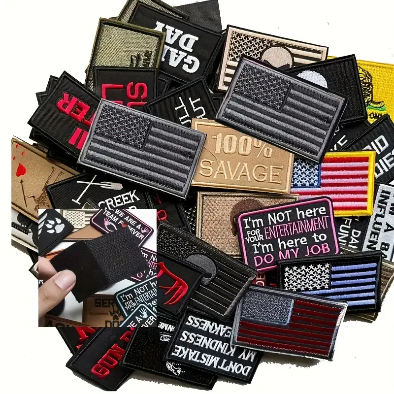 5/20/40Pcs Random Embroidered Patches, Funny American Style DIY Iron On Patches for Jackets, Jeans, Backpacks, Hats & Clothing, Assorted Decorative Sew On Appliques
