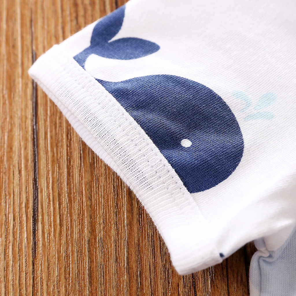 Newborn Boys And Girls Baby Jumpsuit Casual Cute Cartoon Fashion Whale Summer Comfortable Cotton Short Sleeved Baby Jumpsuit