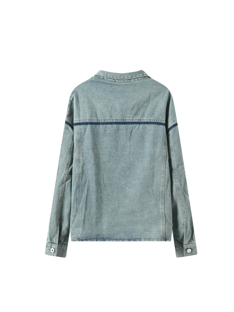 Casualny, długi, dżinsowy sweter damski plus size na wczesną jesień, nowy, wygodny, z charakterem, top dla kobiet plus size...