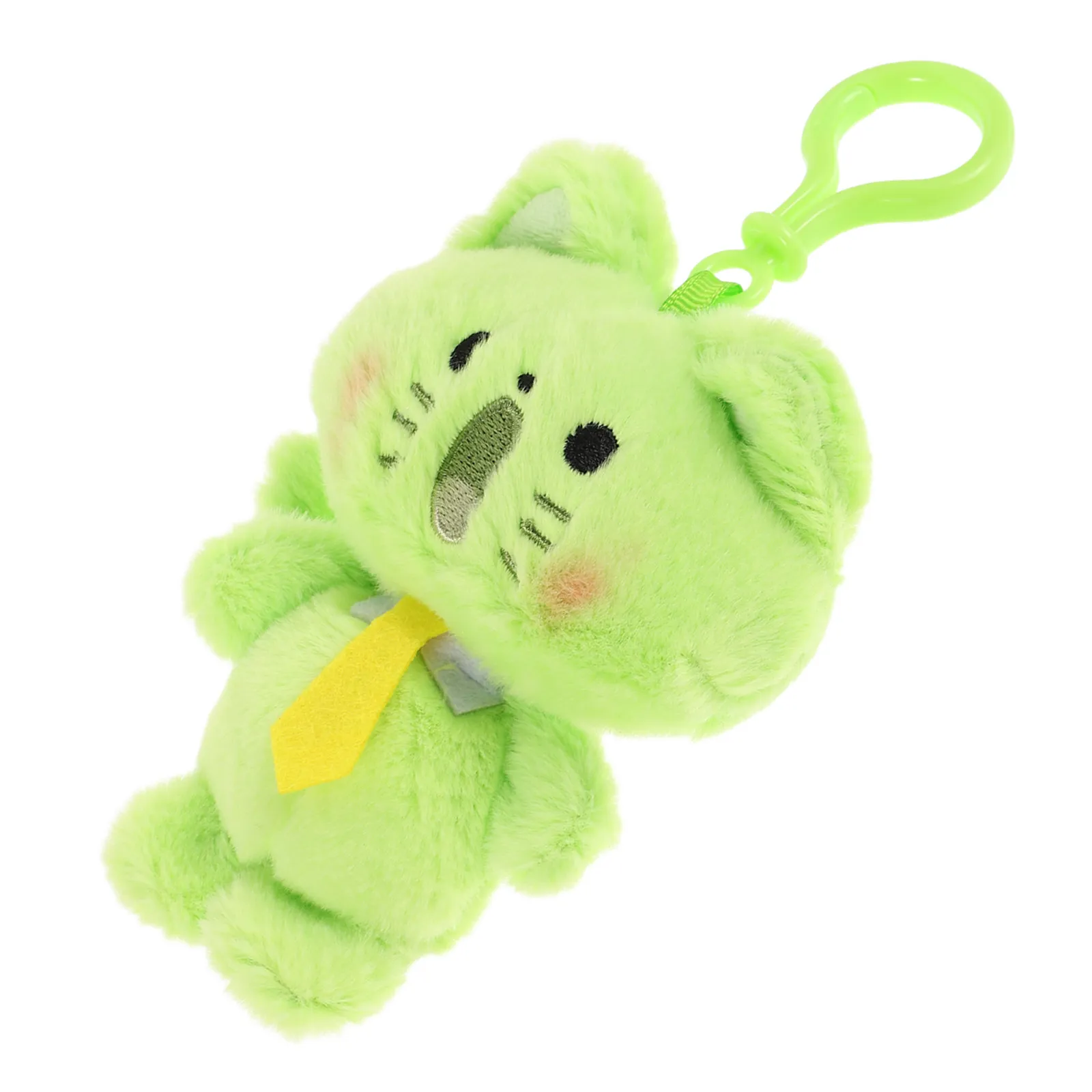 Green Cat Keychain Adorable Kawaii Kitten Stuffed Animal Key Ring for Backpack Purse Handbag Bag Charm Cute Cat Keychain