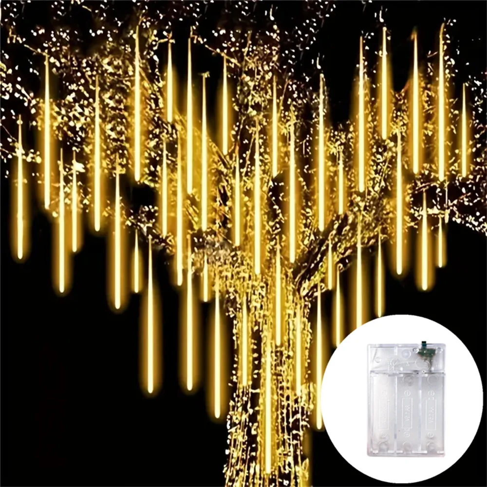 طاقة البطارية LED أضواء 30 سنتيمتر LED النيزك دش المطر سلسلة أضواء الشارع عيد الميلاد الديكور المنزل في الهواء الطلق حفل زفاف ديكور #3