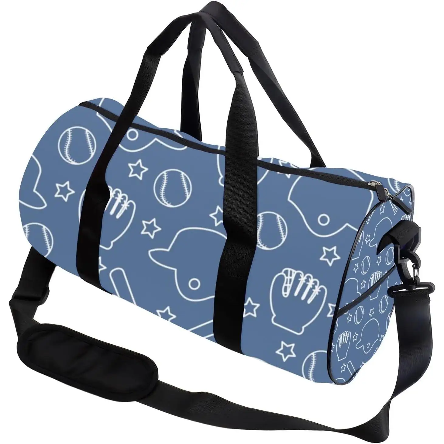 Baseball Bats Ball Blue Foldable Foldable Duffle Bag For Travel Oxford Tote Bags Adjustable Shoulder Strap, Convertible Carry