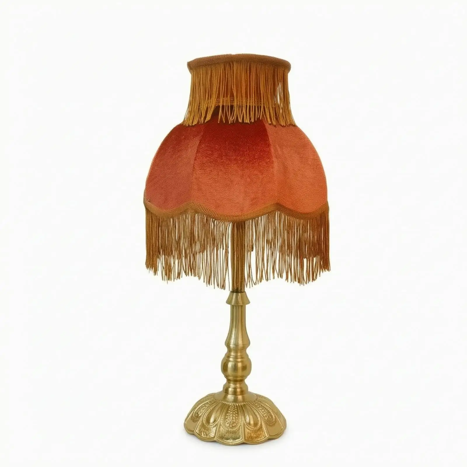 Lamp with Fringe Trim Elegant Vintage Table Lamp Traditional for Bedroom, Living Room, Reading Corner
