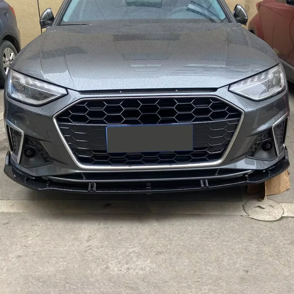 2019 To 2023 for Audi A4 S4 B9 B9.5 Accessories Front Bumper Lip Spoiler Splitter Body Kit Tuning A4 8W TFSI TDI S4 Diffuser