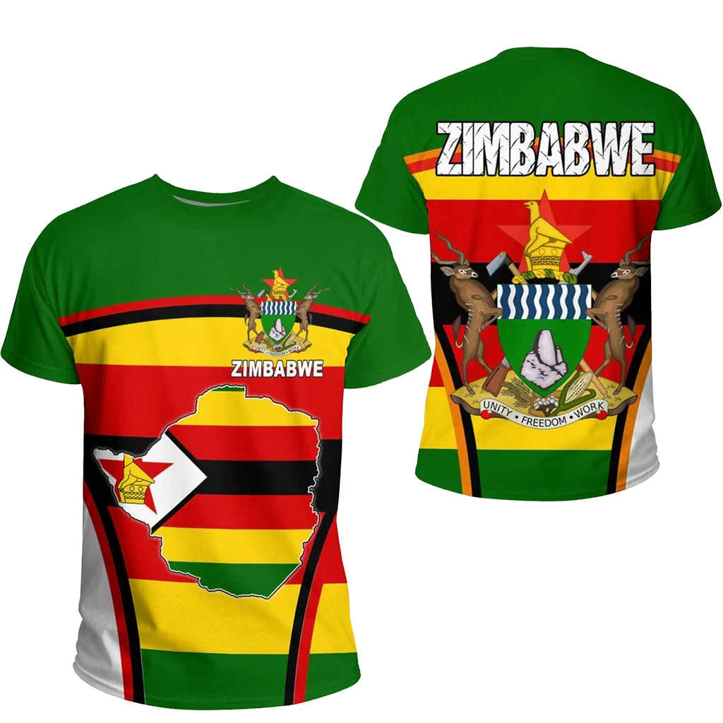 Harajuku ثلاثية الأبعاد زيمبابوي العلم طباعة تي شيرت للرجال الأطفال الرياضة السلام والحب تي شيرت للجنسين موضة تي شيرت ملابس رجالي #2
