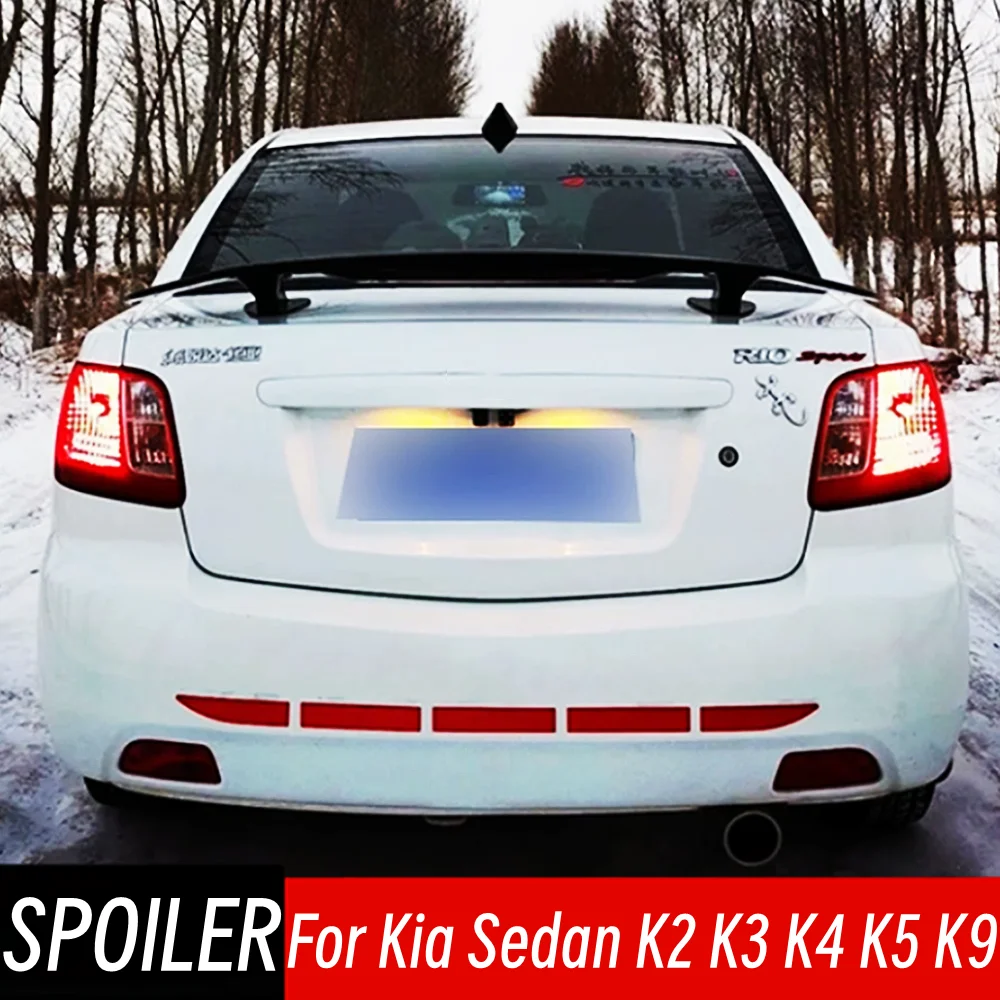 

For Kia K2 K3 K4 K5 K9 Bodykit Car Rear Trunk Lid Boot Ducktail Spoiler Wings ABS Plastic Black Carbon Tuning Accessories Part