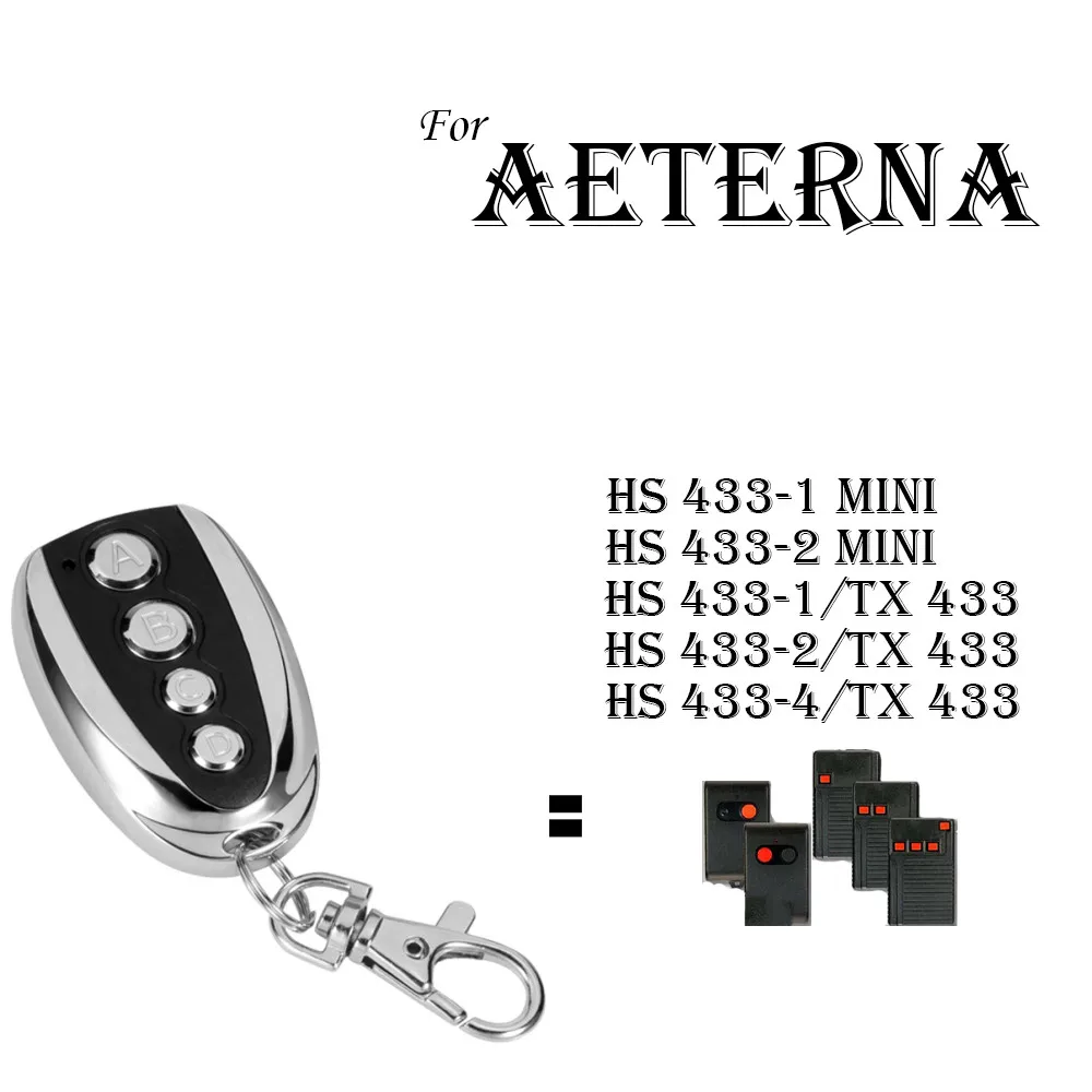 AETERNA HS 433-1 MINI 433-2 MINI 433-1 433-2 TX 433 Clone Garage Door Remote Control 433MHz Fixed Code Garage Door Transmitter