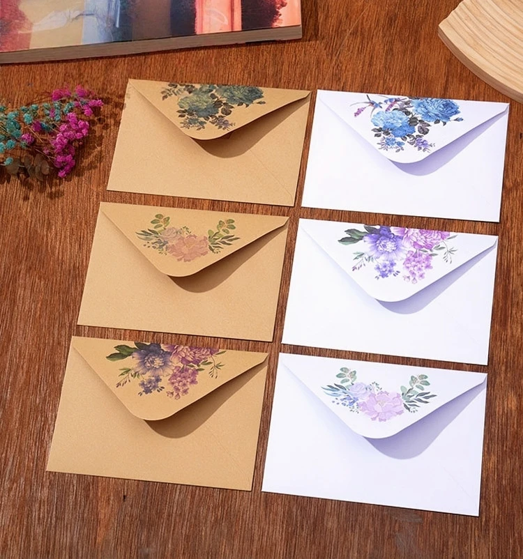 10 Stück elegante Umschläge aus verdicktem Kraftpapier – für Feiertagseinladungen, Grußkarten, Einladungen und Geschenke, Wachssiegel-Set – Detail 2