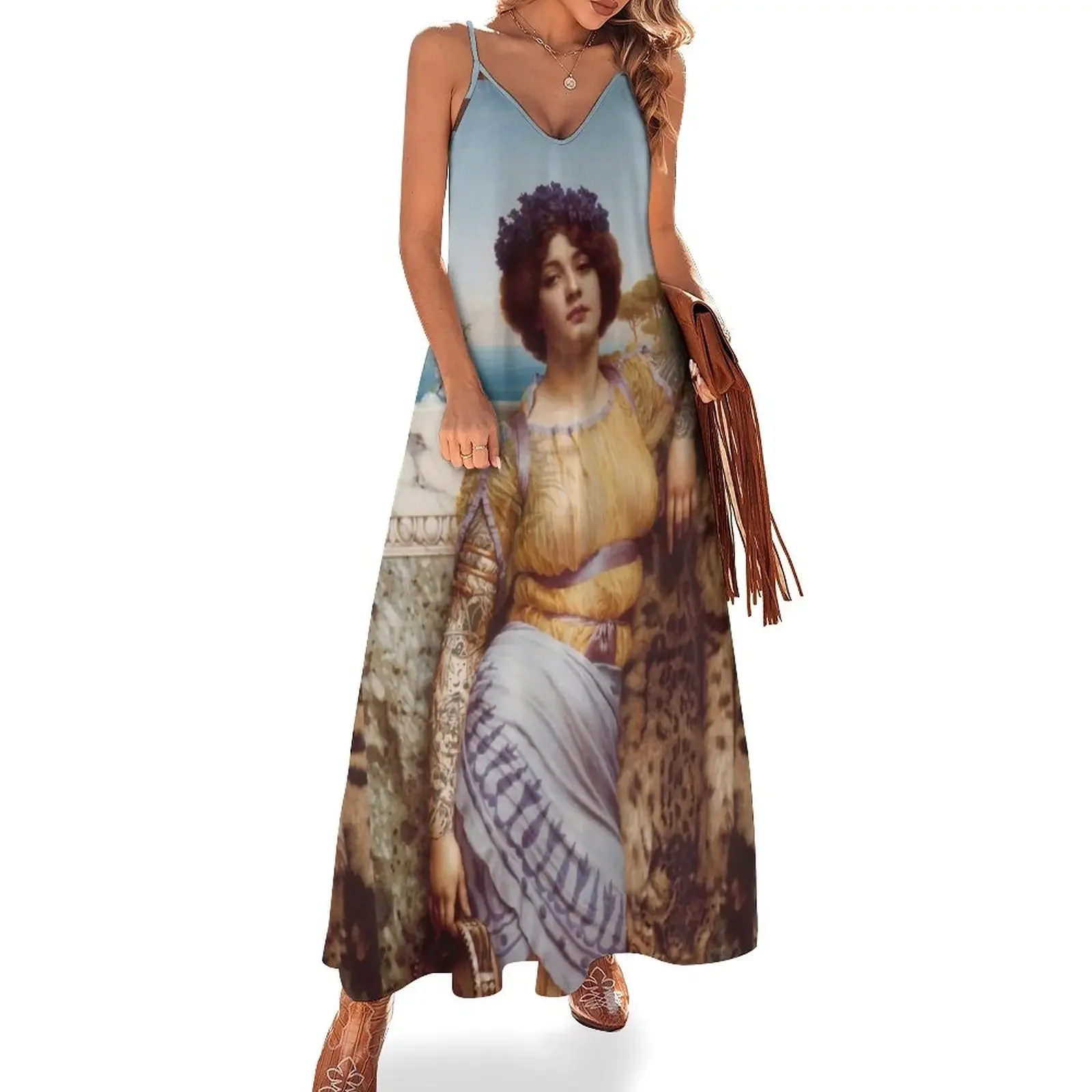 

Classical Art Tattooed #1 - John William Godward Sleeveless Dress Summer dresses for women women dresses