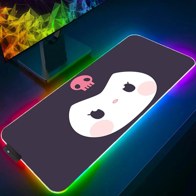 

RGB коврик для мыши K-kuromi аниме Carpe большой ПК геймер компьютер светодиодный коврик для мыши мультяшная клавиатура игровые аксессуары подсветка настольный коврик