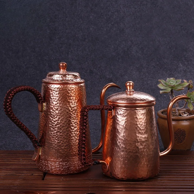 Pure Handmade Copper Pot, Thin Mouth Copper Pot, Long Mouth Pot, Kettle, Teapot, Hand-beaten Coffee Brewing Copper Pot