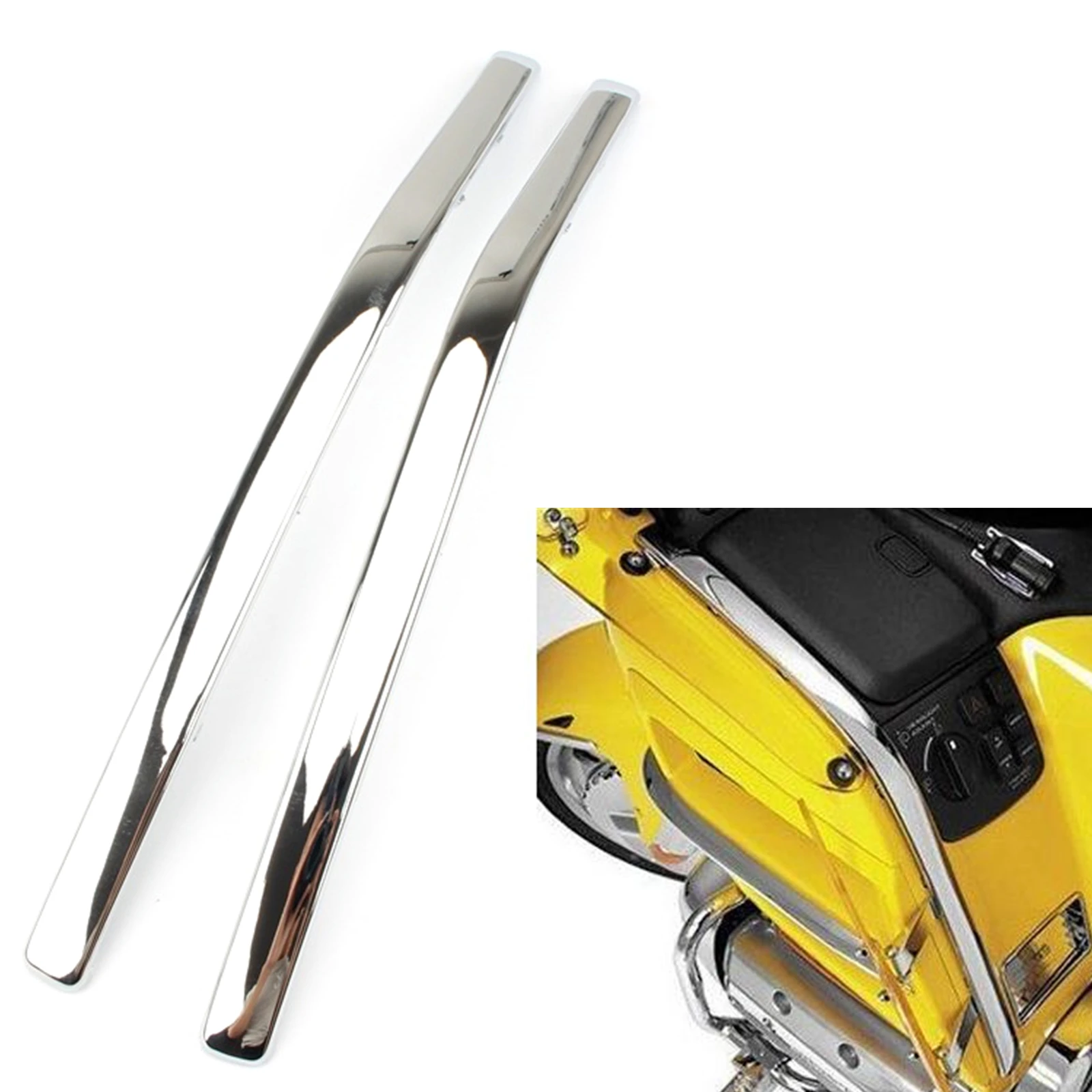 

Motorcycle Chrome Engine Box Panel Side Fairing Cowl Trim Cover For Honda Goldwing GL1800 2001-2011