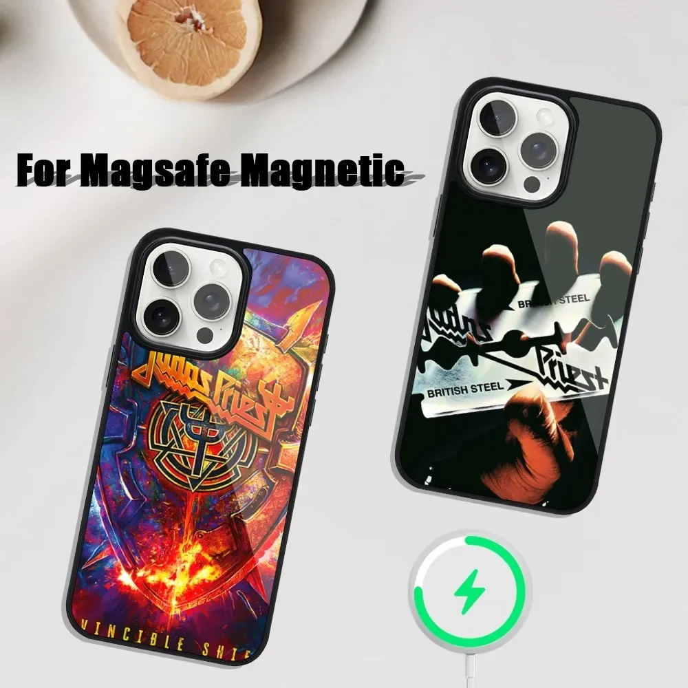 Invincible Shield Judas Priest Phone Case For iphone Pro 11 Max 13 12 14 Mini 15 Plus Magsafe Magnetic Wireless Charging Shell