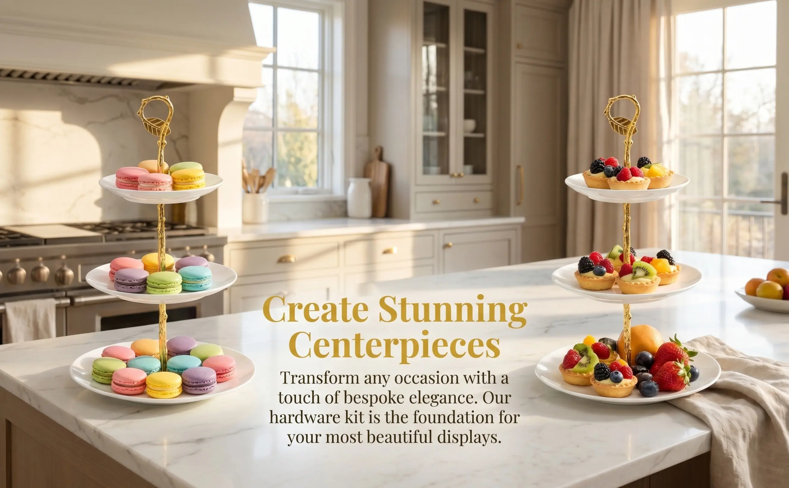 Tiered Cake Stand Set for Wedding, Party, Halloween, Christmas & New Year Dessert Display – DIY Cake Holder