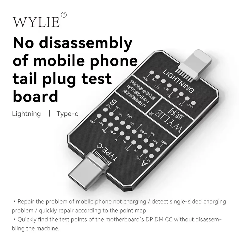 

WYLIE PCB Test Board No disassembly Charging Dock Flex Tester For iPhone U2 Andorid Type-C Smartphone repair Easy Testing Tools