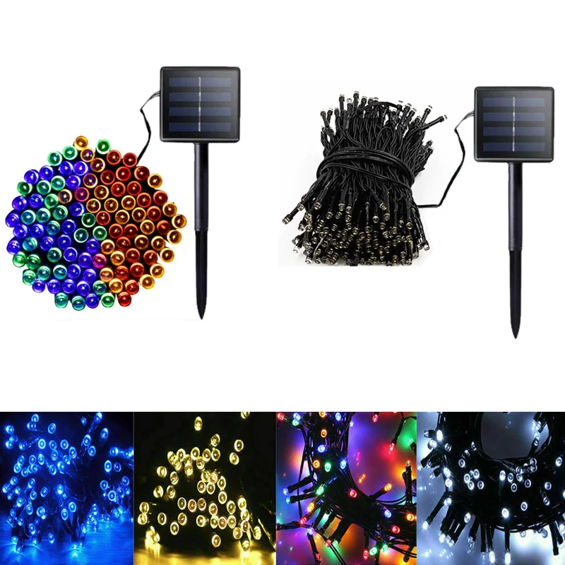 

8 Modes Solar Power Outdoor Garden Yard Waterproof Fairy Party Xmas Wedding Decoration 12M 100LEDs Solar LED String Fairy Lights