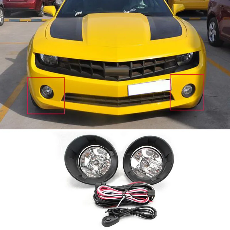 Car Front Fog Lamp Assembly Daytime Running Light Front Bumper Light for Chevrolet Camaro Bumblebee