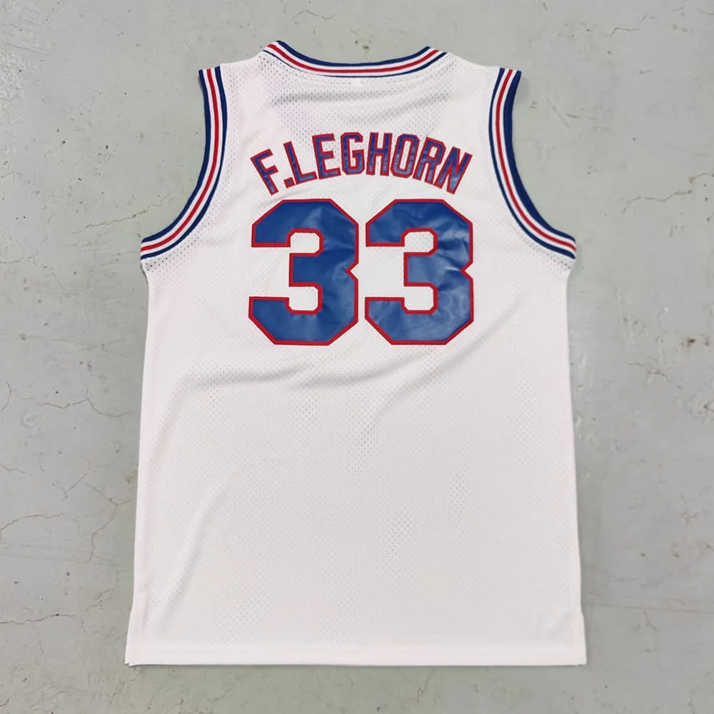 Trillest Space Jam Bugs 1 Lola 10 Murray 22 TAZ D.Duck 2 White Tune Squad Basketballtrikot Herrenbekleidung Familien-Set – Detail 5
