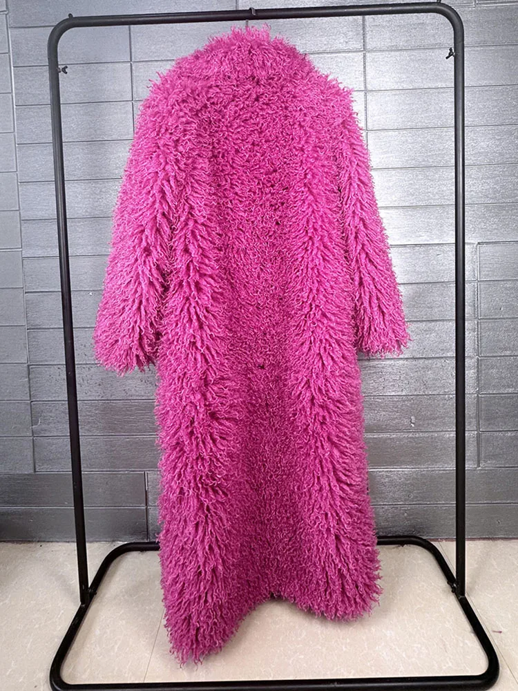 ZADORIN 130 cm x-long revers manteau de fourrure mongole femme épais chaud moelleux fausse fourrure veste femme manteaux vêtements d'hiver fourrure vêtements d'extérieur