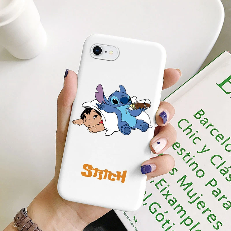 Stitch Case dla iphone 7 8 Plus SE 2020 pokrowiec ochronny Anime Cartoon miękkiego silikonu Funda dla iphone 7 Plus 8 Plus 7 + SE2020 torba