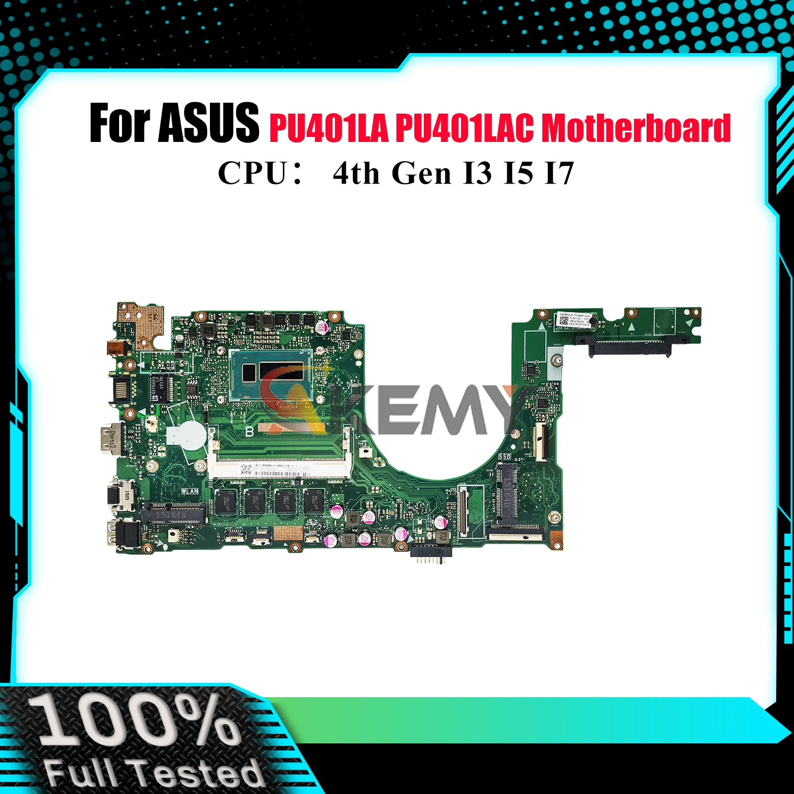 

PU401LA Laptop Motherboard For ASUS VivoBook PU401LAC PU401L PU401LA Notebook Mainboard With I3 I5 I7 CPU tests OK fast shipping