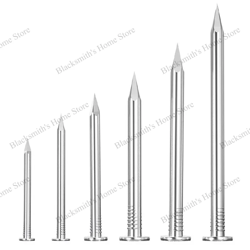 304 Stainless Steel Round Nails, Steel Nails, Extended-Length Nails, Suitable for Indoor and Outdoor Engineering Applications