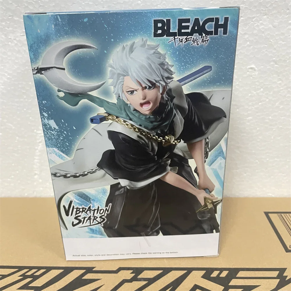 Original bandai ação anime figura lixívia vibração estrelas-toushiro hitsugaya pvc estatueta modelo brinquedos 14cm coletor boneca presentes