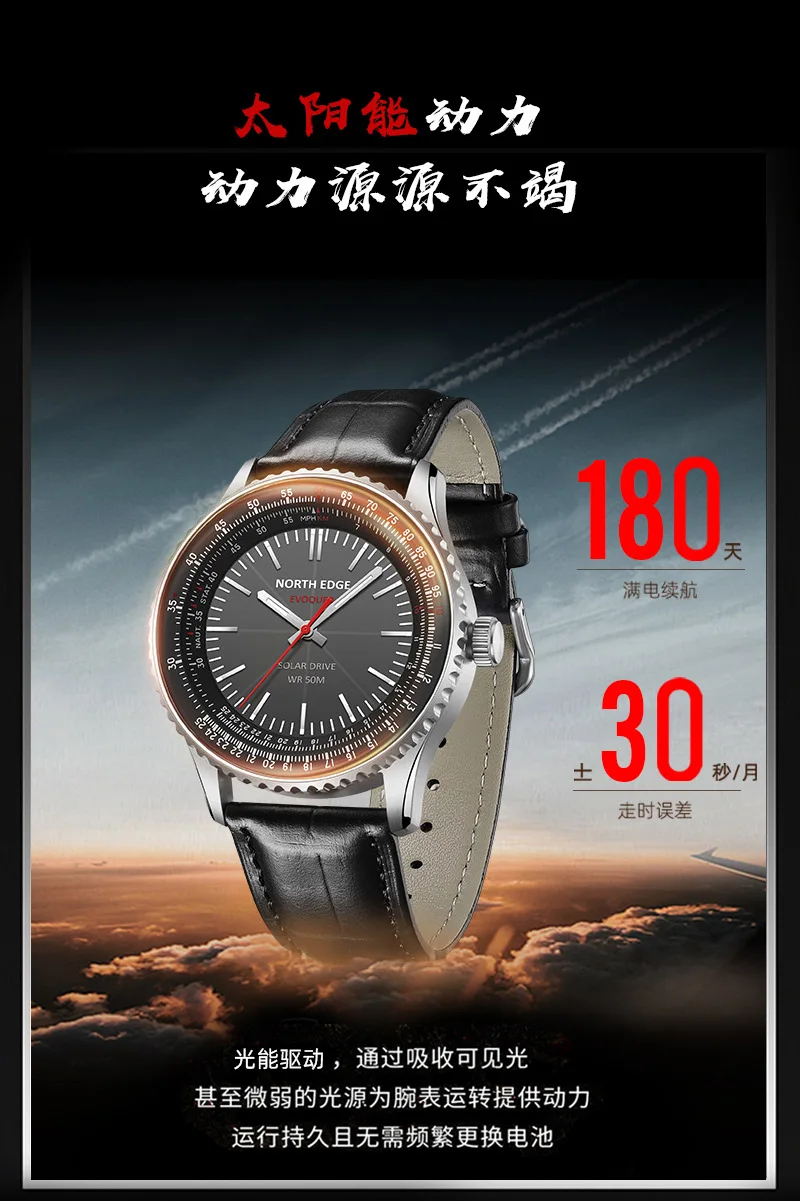 2025 مؤشر الساعة الإلكترونية نوع الشمسية شحن موجة الضوء ساعة عمر البطارية الطويل محرك الطاقة الخفيفة حافظة من الفولاذ المقاوم للصدأ