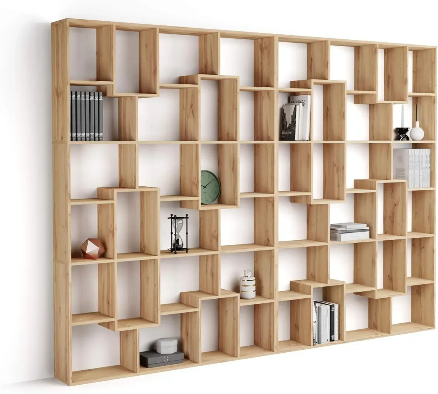 

Iacopo XL Bookcase (126.61 x 93.07 in), Rustic Oak, Storage Bookcase, Modern Bookshelf for Living Room
